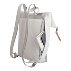 Lieblingstasche Möwe backpack in light grey recycled sailcloth with adjustable straps and side zipper pocket