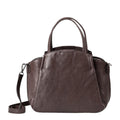 Lieblingstasche Mrs. Chiffon Pie dark brown leather handbag with top handles and a detachable shoulder strap.