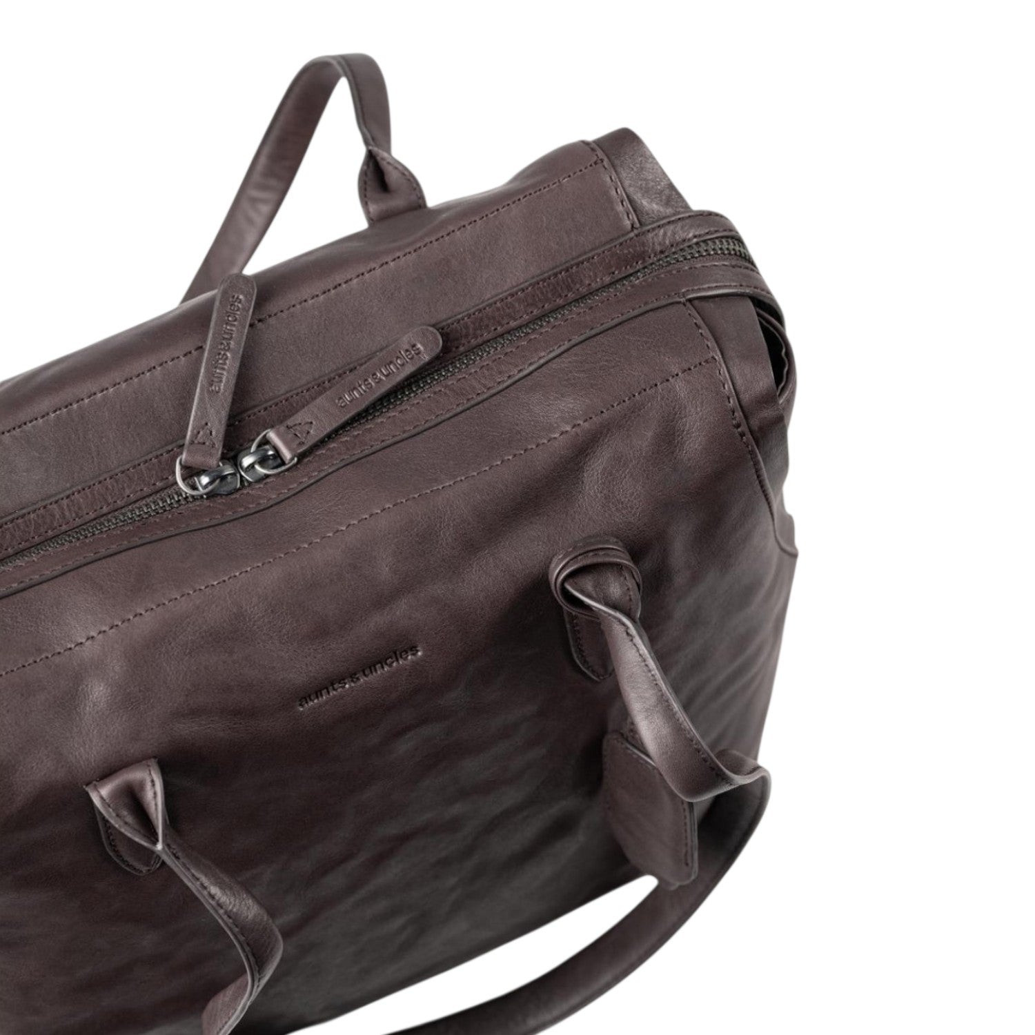 Lieblingstasche Mrs. Florentine dark brown leather handbag with zipper closure and top handles