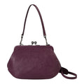 Lieblingstasche Mrs. Pizzelle purple leather handbag with a vintage-style kiss-lock clasp and shoulder strap.