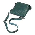 Lieblingstasche Mrs. Raisin Cookie crossbody bag in dark green crinkled leather with an adjustable shoulder strap