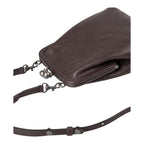 Lieblingstasche Mrs. Sugar Pop dark brown leather crossbody bag with a vintage-style kiss-lock clasp
