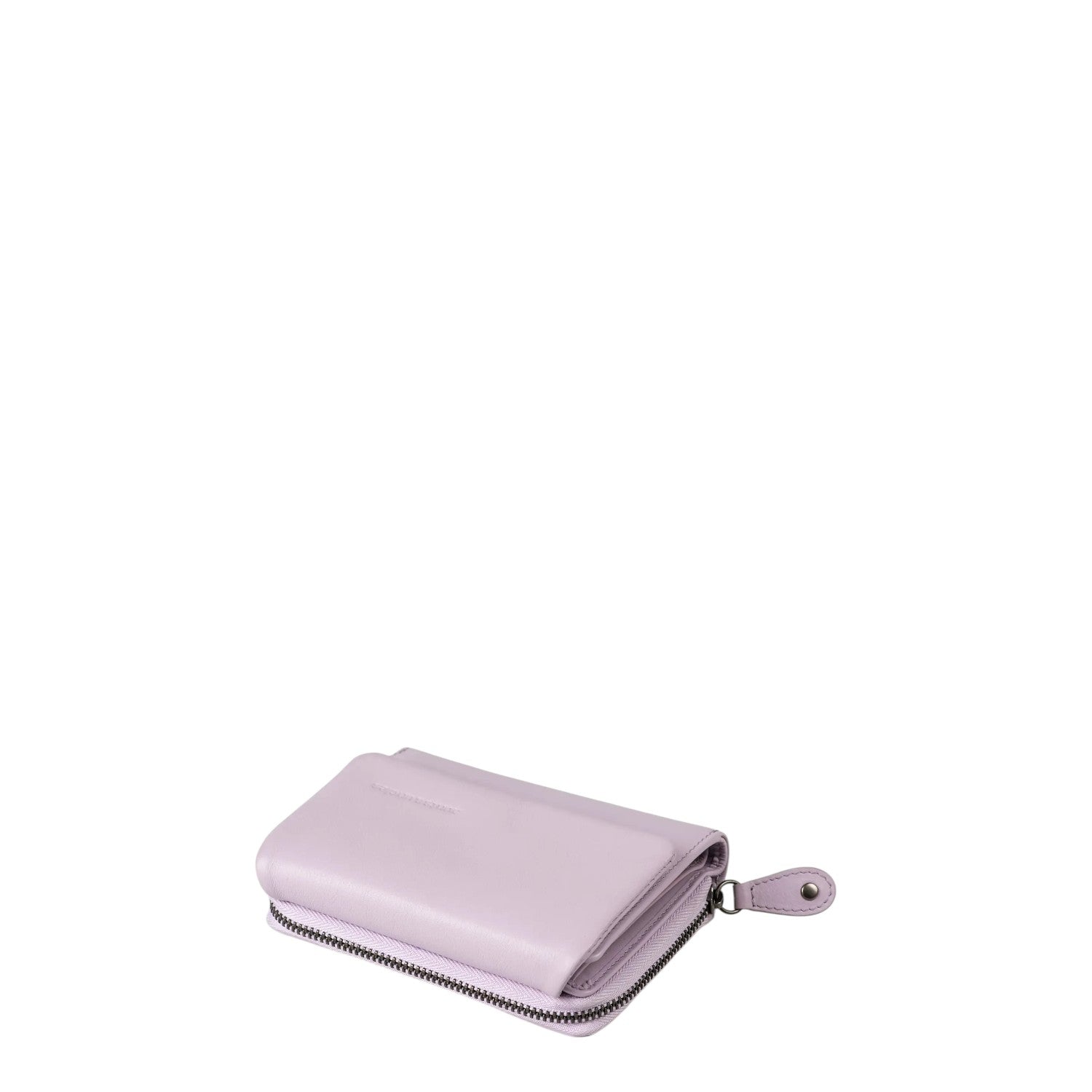 Lieblingstasche Myrtle light purple leather wallet with a secure zip-around closure and compact design