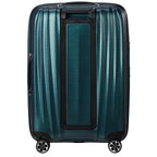 Lieblingstasche NEXIS Spinner 70/26 Exp suitcase in metallic teal with a durable hardshell and four spinner wheels.