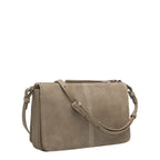 Lieblingstasche Nina Crossbody S bag in taupe suede leather with adjustable shoulder strap and minimalist design