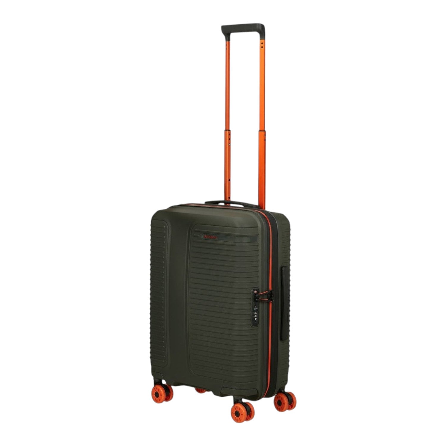 Lieblingstasche PRODIVER HS olive green hard shell spinner suitcase with orange accents and telescopic handle