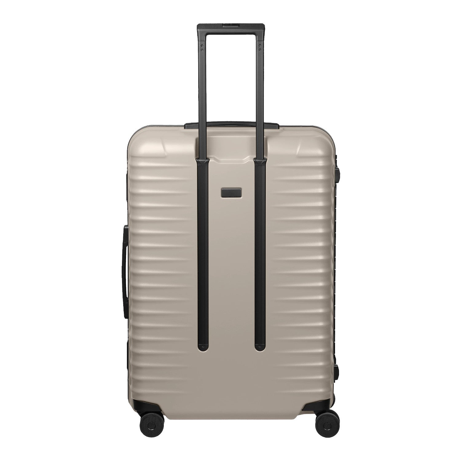 Lieblingstasche OVERSEAS 4w Trolley L in beige with a ribbed hard shell and black telescopic handle