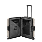 Lieblingstasche OVERSEAS 4w Trolley S20 open showing grey interior lining with mesh pockets and integrated lock