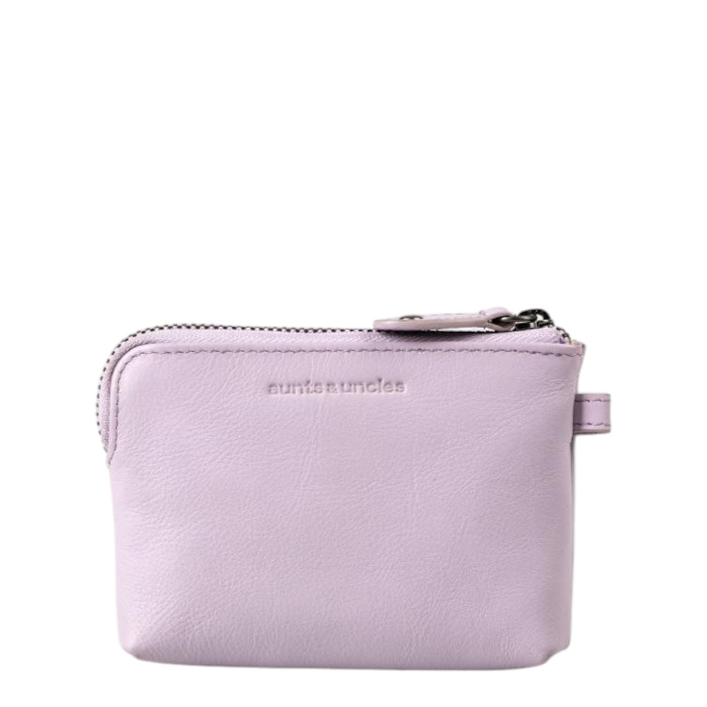 Lieblingstasche Physalis small light purple leather coin purse with a top zipper closure