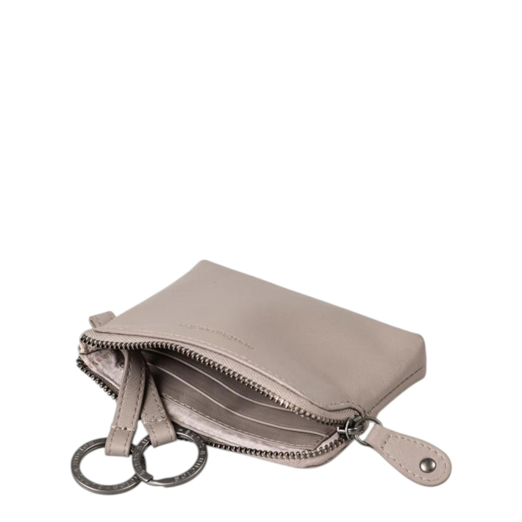 Lieblingstasche Physalis taupe leather key pouch with zipper closure and internal key rings