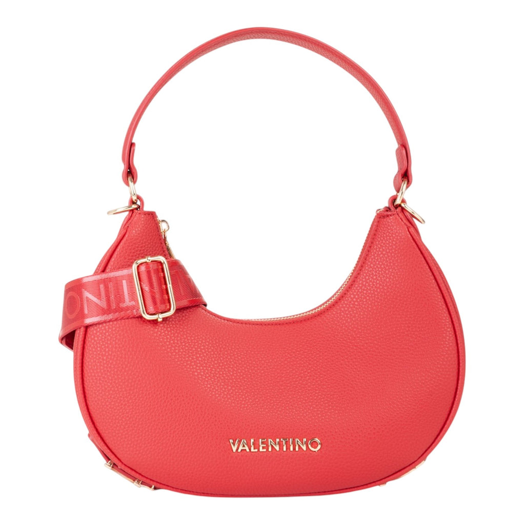 Lieblingstasche Shelby red faux leather hobo bag with adjustable strap and gold hardware.