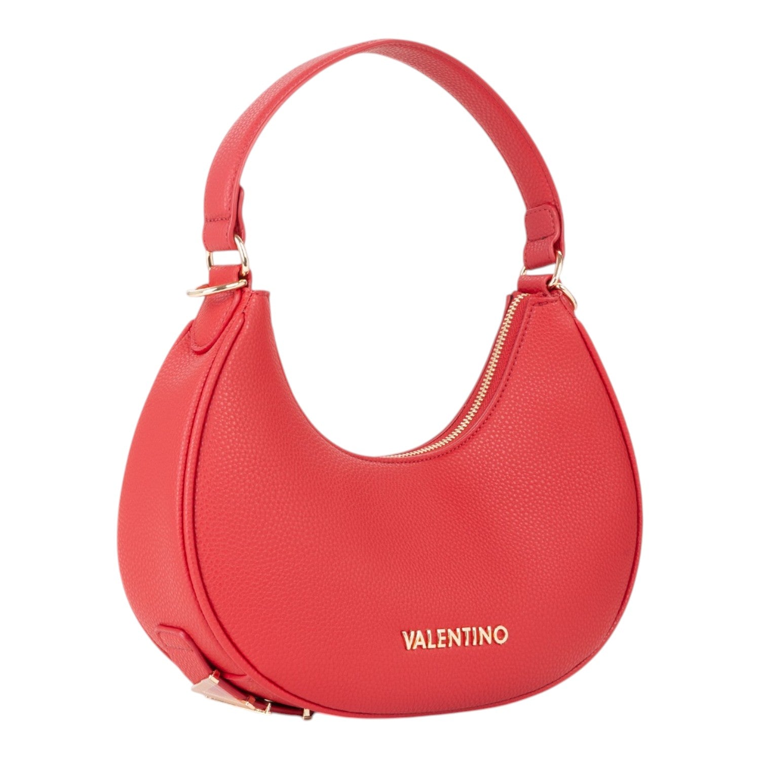 Lieblingstasche Shelby red hobo bag with gold hardware and zip closure.