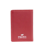 Lieblingstasche red leather RFID card holder with embossed logo and stitching detail.