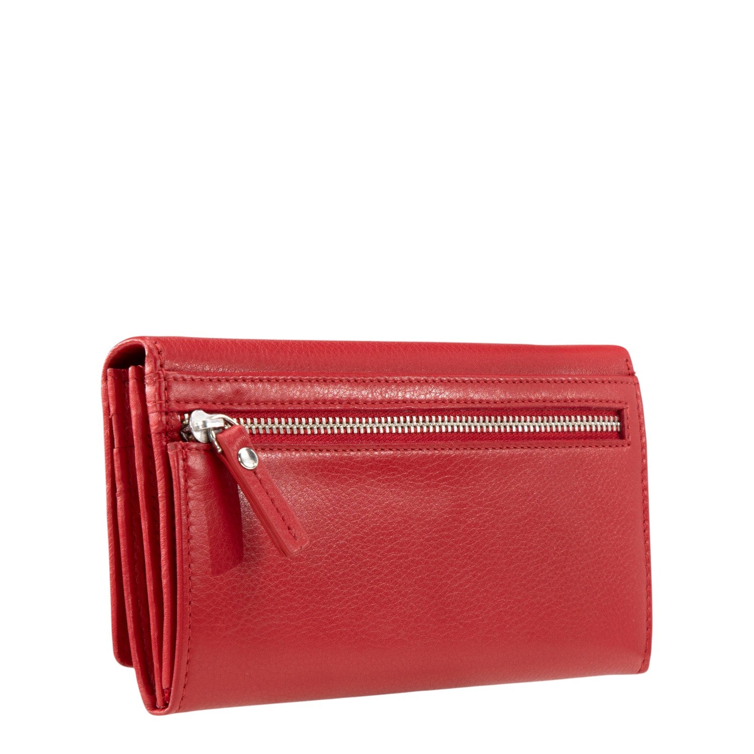 Lieblingstasche red leather Diedburg purse with zip pocket and silver hardware.