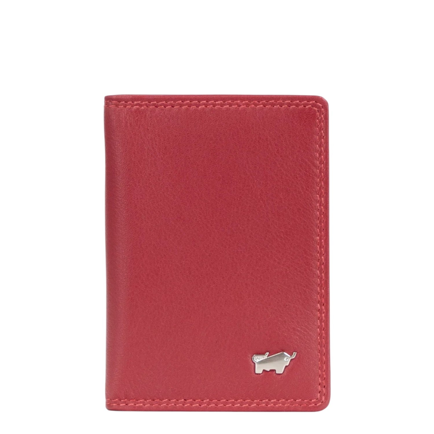 Lieblingstasche red leather RFID card holder with silver bull logo