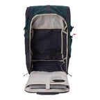 Lieblingstasche Roll Pack 2.0 backpack in dark green and purple with open main compartment and laptop sleeve