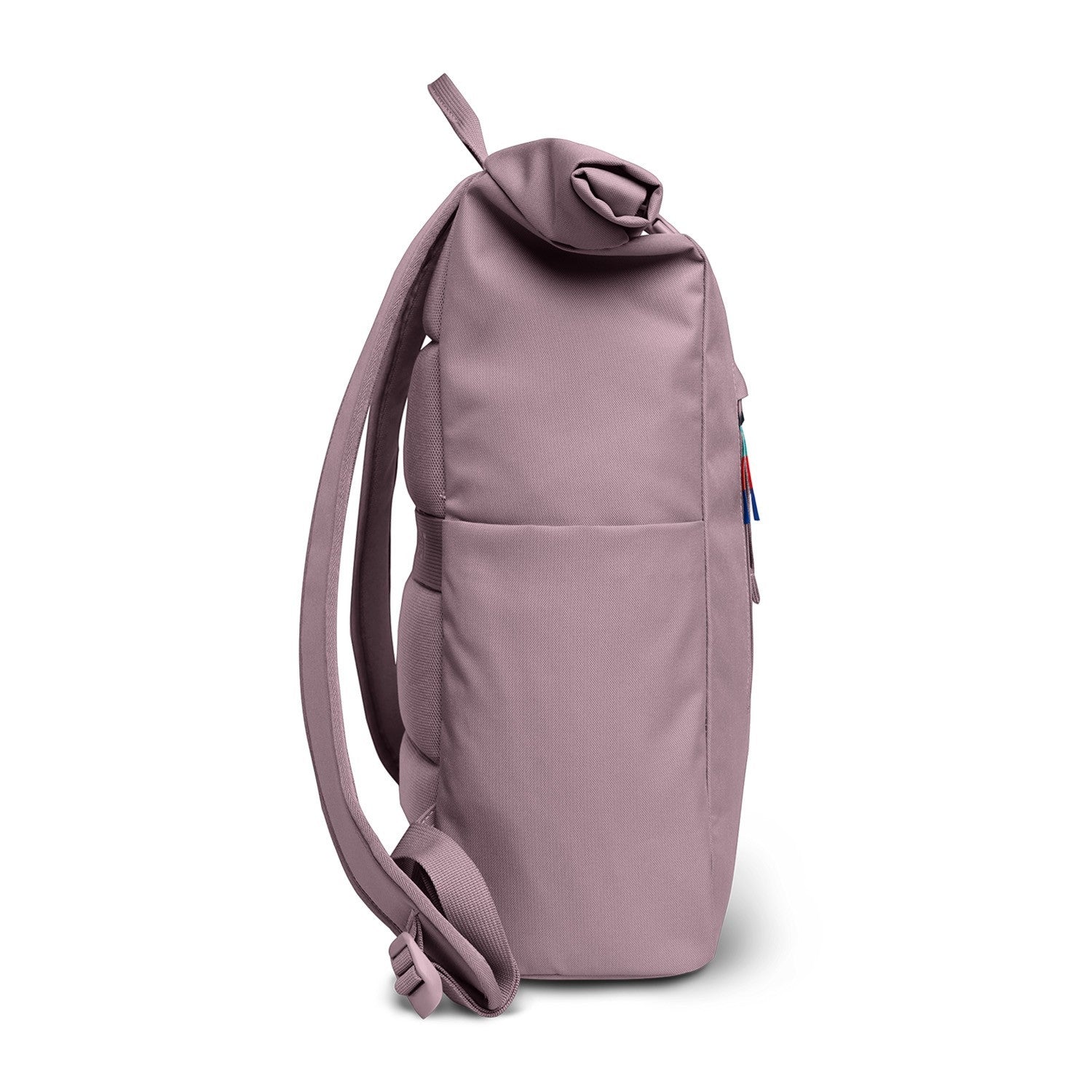 Lieblingstasche Rolltop Easy backpack in dusty rose pink, featuring a rolltop closure and adjustable straps.