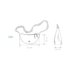 Lieblingstasche Roop white crescent crossbody bag with dimensions 33cm by 15cm by 10cm shown in technical drawing