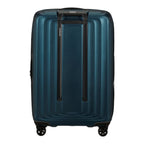 Lieblingstasche Samsonite NUON Spinner 69/25 expandable suitcase in dark teal with a hard shell and four wheels.