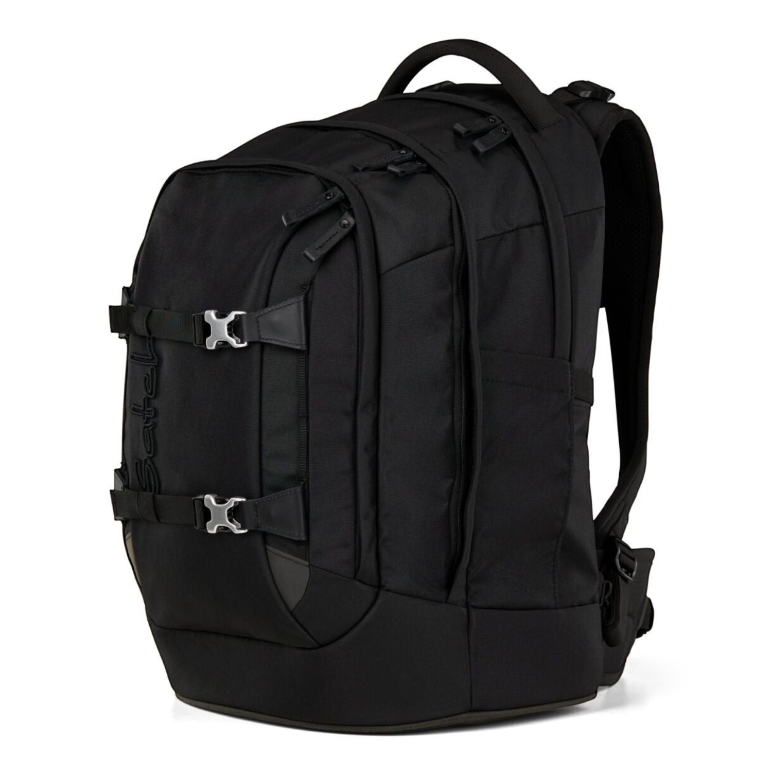 Lieblingstasche satch PACK school backpack in black with adjustable straps, side compression buckles, and ergonomic design