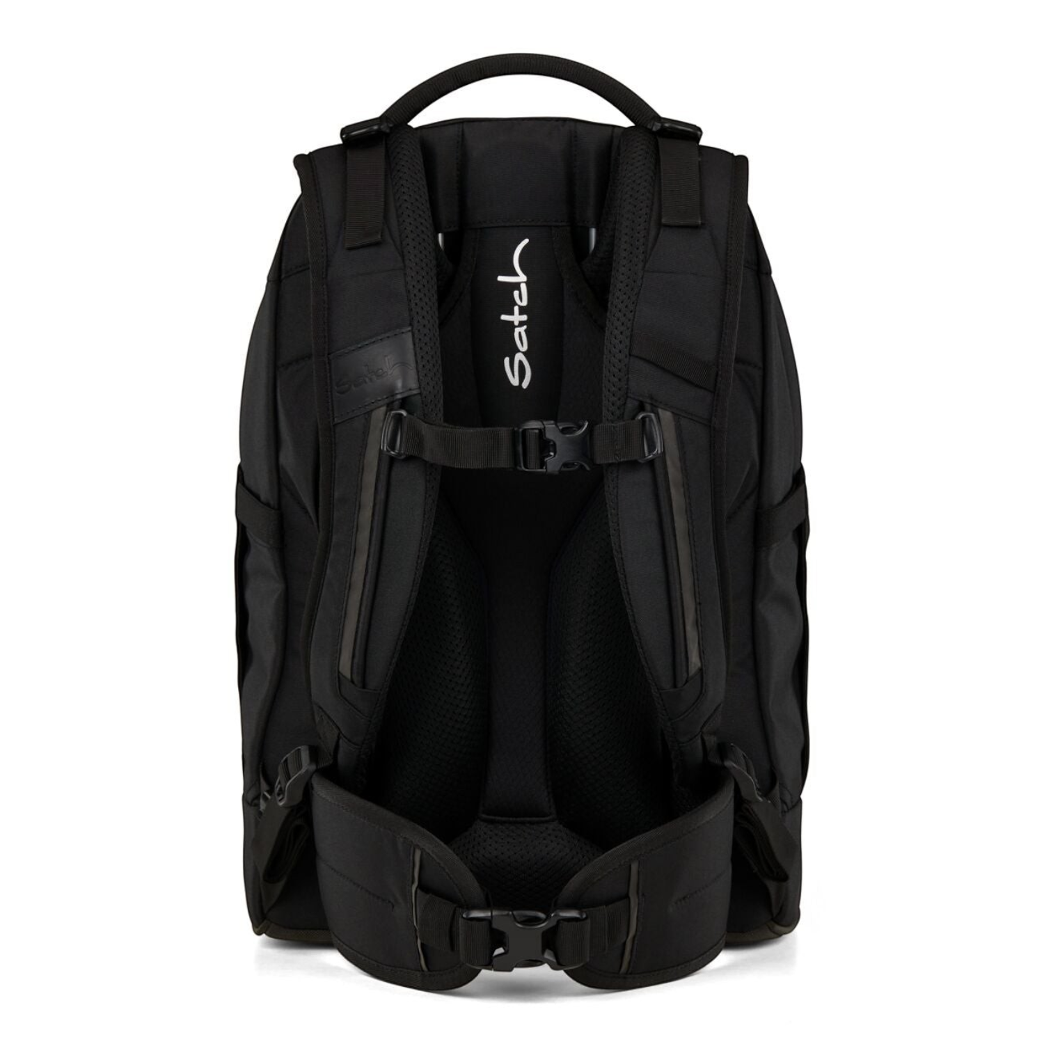 Lieblingstasche satch Pack school backpack in black with adjustable straps, hip belt, and breathable back padding.