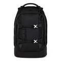 Lieblingstasche satch PACK school backpack in black with adjustable straps, multiple compartments, and reflective details.