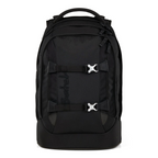 Lieblingstasche satch PACK school backpack in black with adjustable straps, multiple compartments, and reflective details.