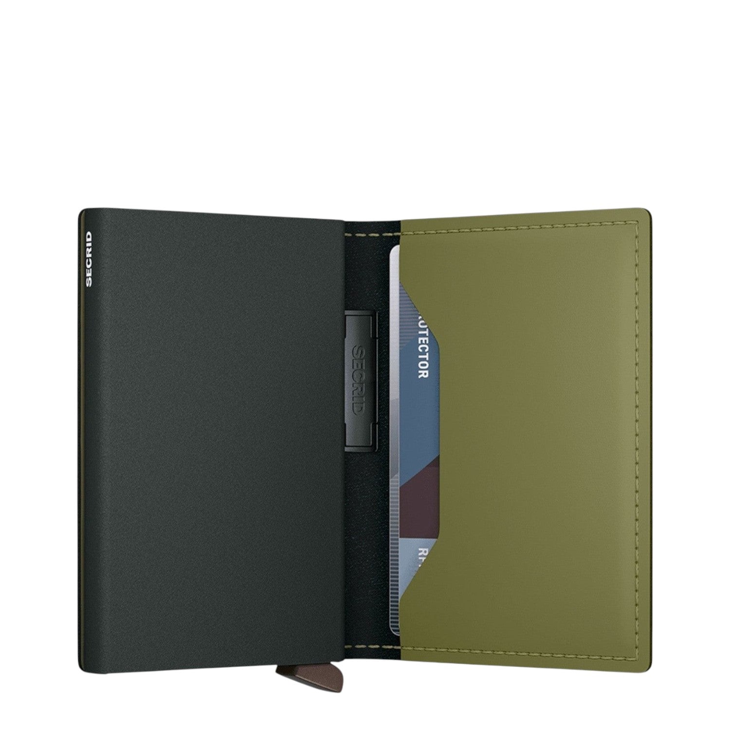 Lieblingstasche Secrid Bandwallet Matte in black and olive green with card protector and elastic band