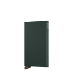 Lieblingstasche Secrid Cardprotector in dark green powder finish, a slim RFID-blocking aluminium card holder.