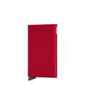 Lieblingstasche Secrid Cardprotector in vibrant red aluminium, featuring a sleek, minimalist RFID-blocking design.