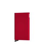 Lieblingstasche Secrid Cardprotector in vibrant red aluminium, featuring a sleek, minimalist RFID-blocking design.