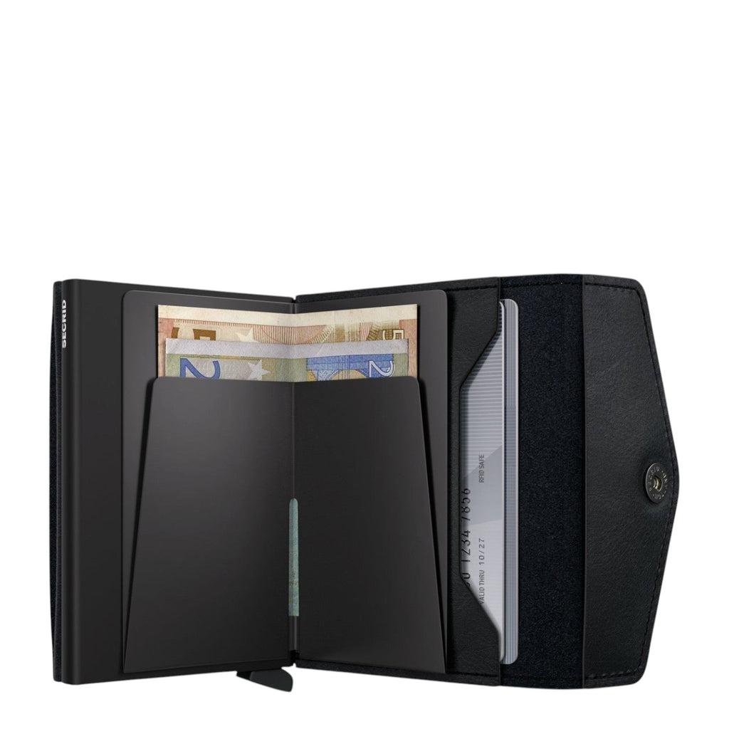 Lieblingstasche Secrid Envelope Vintage black leather wallet with RFID card protector and button closure