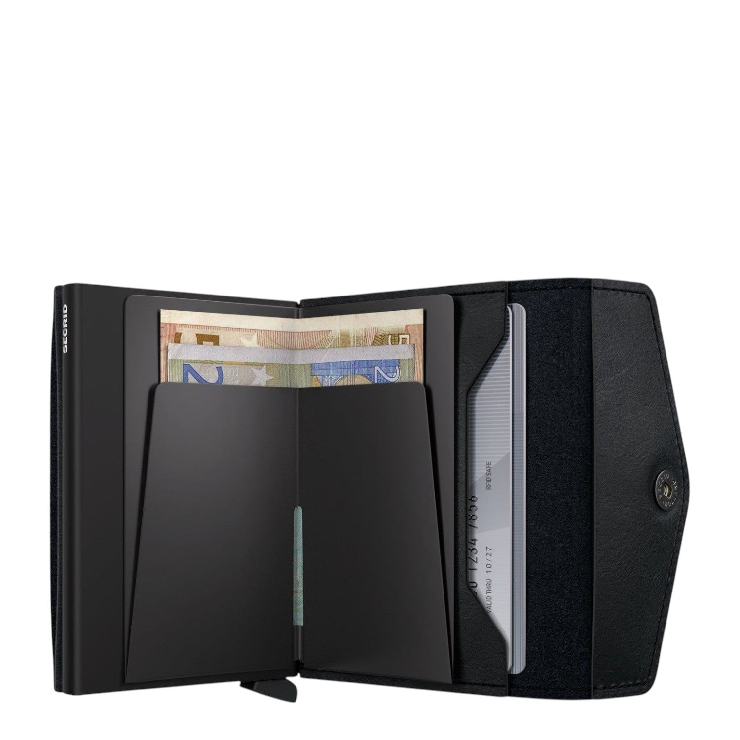 Lieblingstasche Secrid Envelope Vintage black leather wallet with RFID card protector and button closure