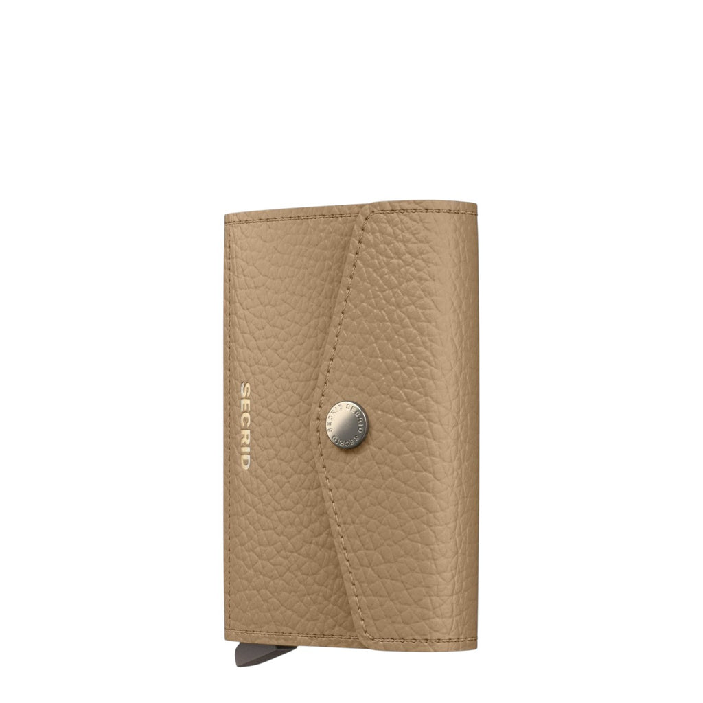 Lieblingstasche Secrid Envelope Pebble wallet in beige textured leather with a secure snap button closure