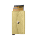 Lieblingstasche Secrid Envelope Pebble wallet in light yellow textured leather with a secure snap button closure