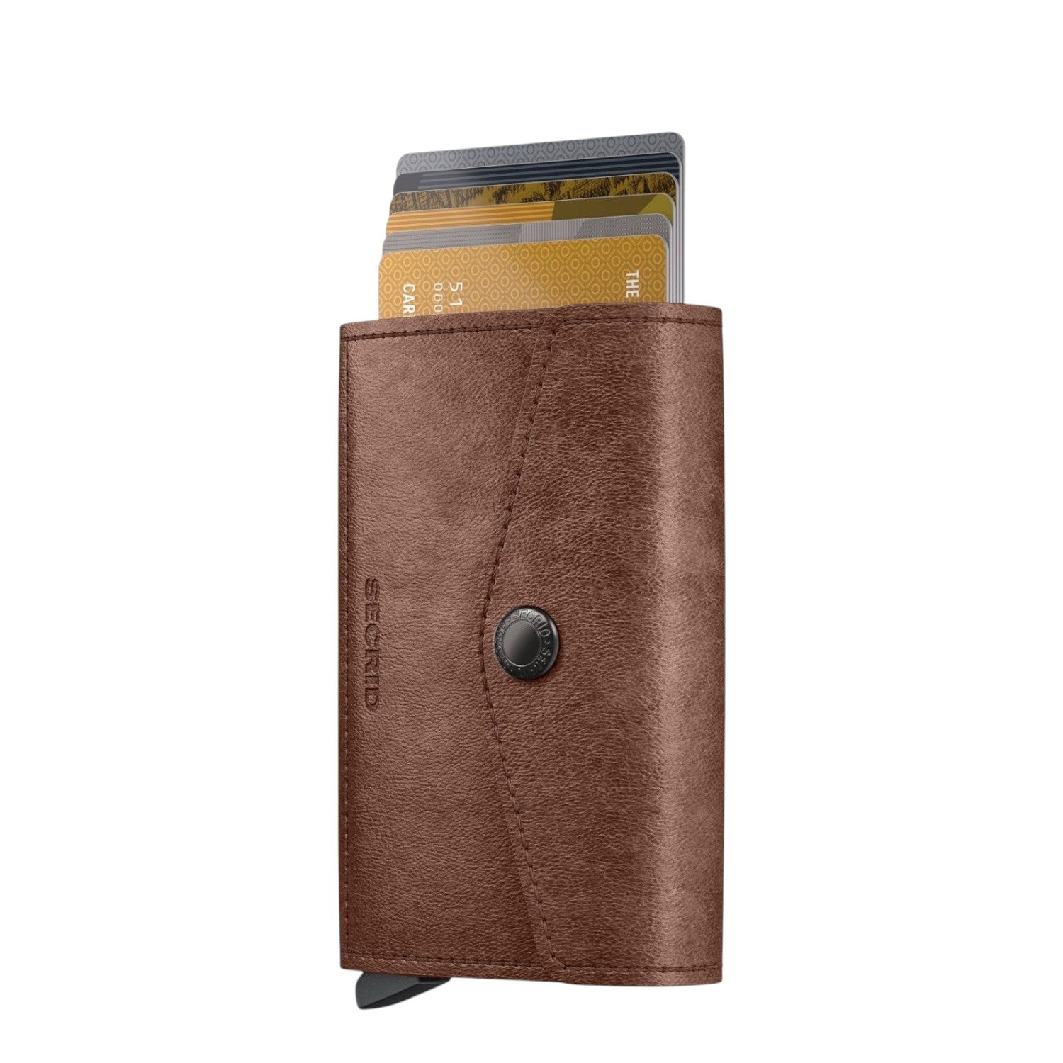 Lieblingstasche Secrid Envelope vintage brown leather wallet with card protector and snap button closure