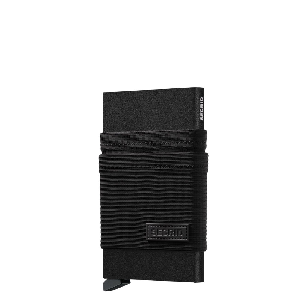 Lieblingstasche Secrid Flexwallet in black featuring a protective card case with a flexible elastic powernet sleeve