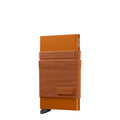 Lieblingstasche Secrid Flexwallet in orange with a flexible powernet textile sleeve and RFID-protected card case.