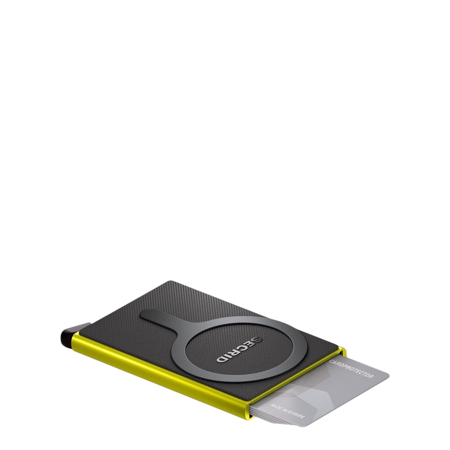Lieblingstasche Secrid Cardprotector for MagSafe in lime green and black with RFID protection and card slide mechanism