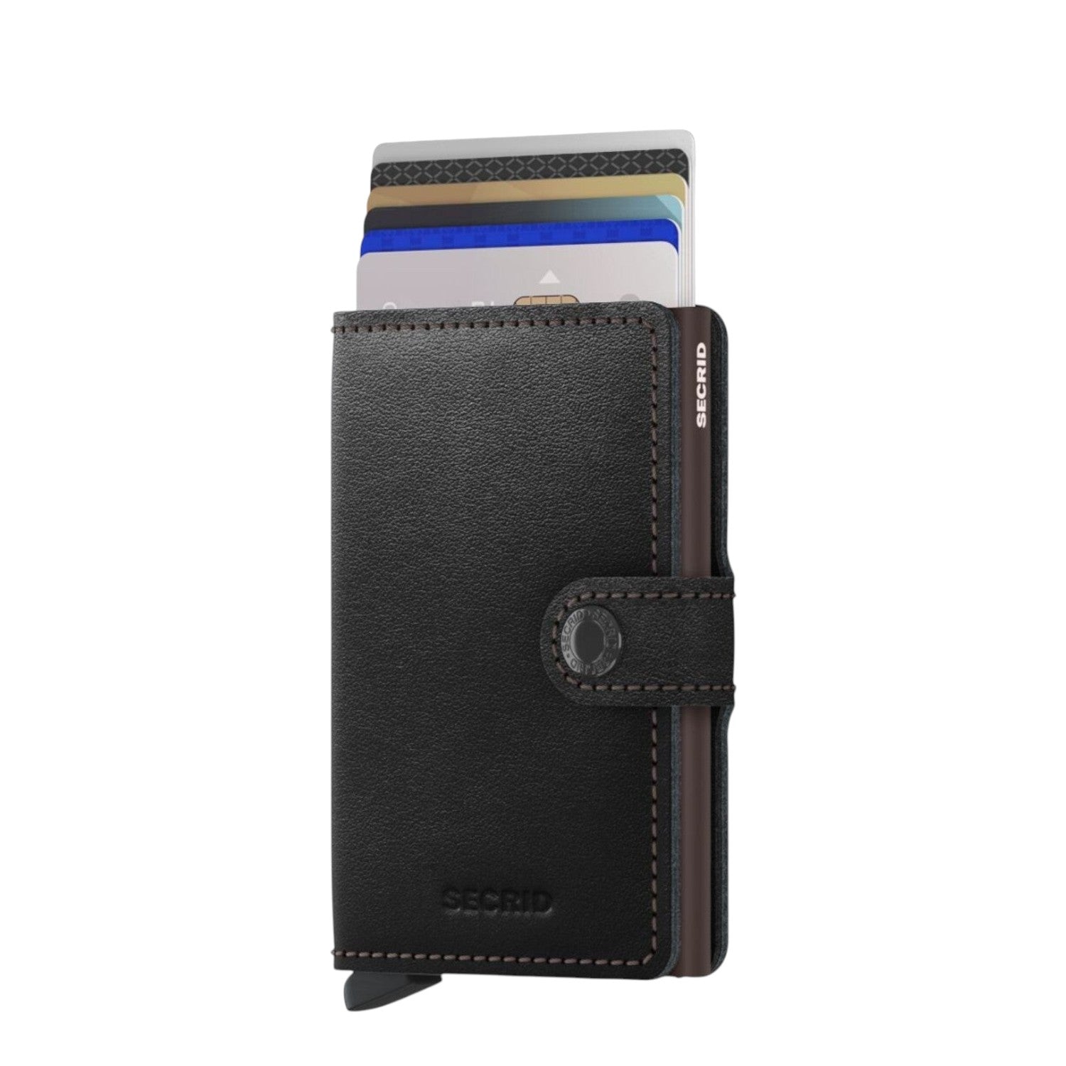 Lieblingstasche Secrid Miniwallet in black leather with card protector mechanism and snap button closure