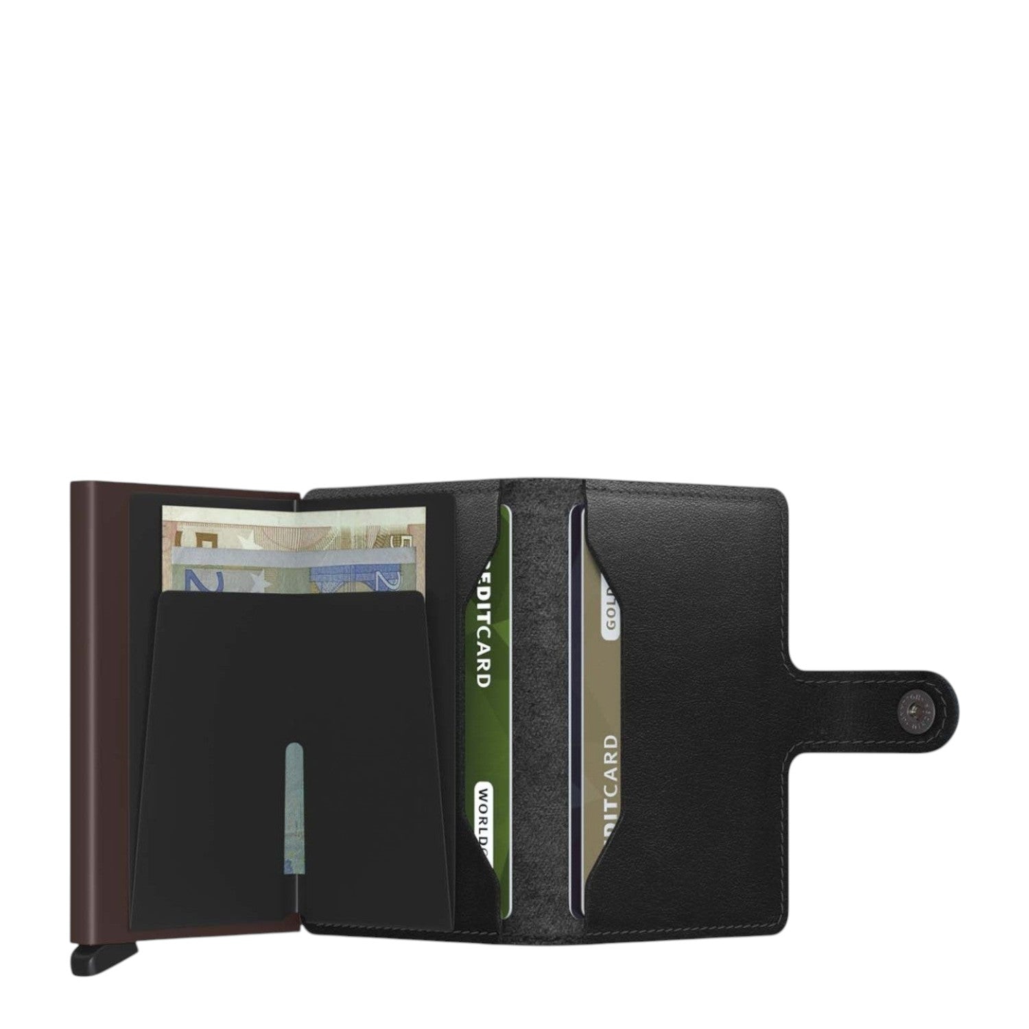 Lieblingstasche Secrid Miniwallet in black leather with RFID-protected card protector and internal cash slots