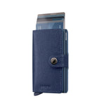 Lieblingstasche Secrid Miniwallet Crisple in dark blue textured leather with card protector and snap button closure