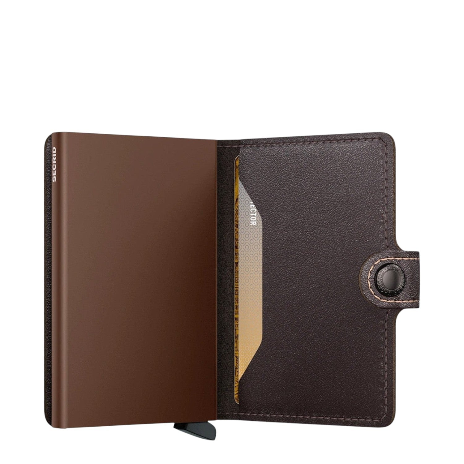 Lieblingstasche Secrid Miniwallet in dark brown leather with integrated RFID-protected card protector mechanism