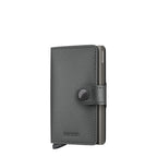 Lieblingstasche Secrid Miniwallet Matte Satin in dark grey leather with RFID protection and snap button closure
