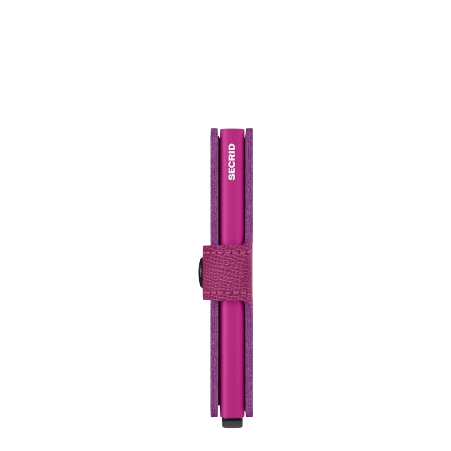 Lieblingstasche Secrid Miniwallet in vibrant purple leather with a secure snap closure and RFID card protector.