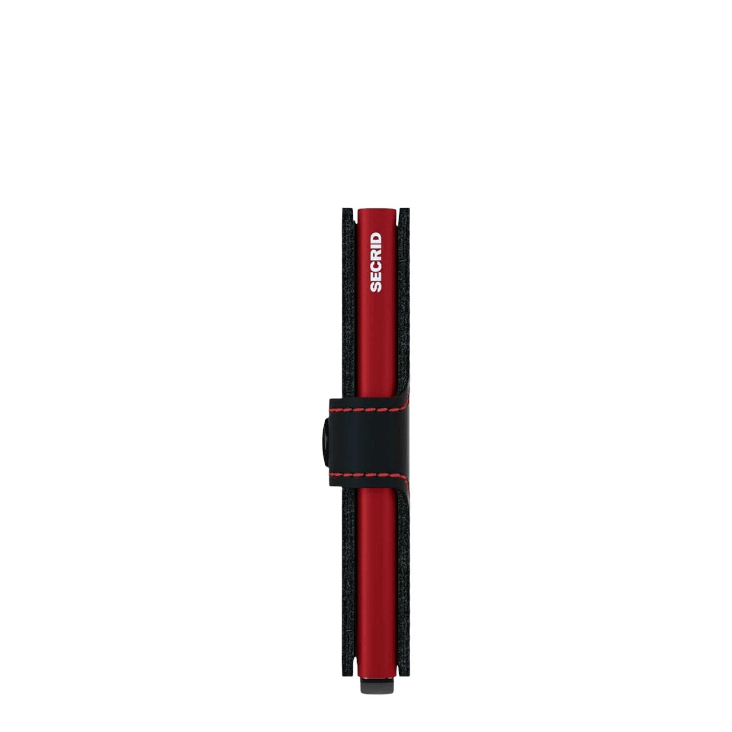 Lieblingstasche Secrid Miniwallet Matte in red with black leather casing and side snap button closure