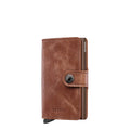 Lieblingstasche Secrid Miniwallet Vintage in brown leather with snap button closure and integrated card protector