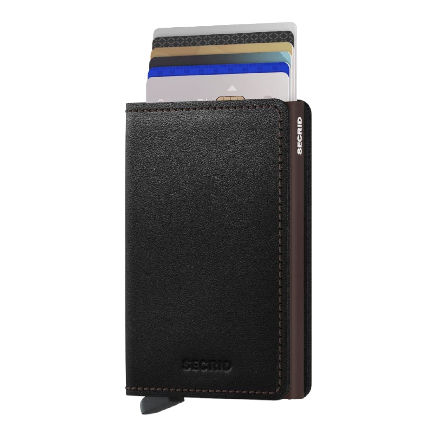 Lieblingstasche Secrid Slimwallet Original in black leather with aluminium card protector and RFID protection.