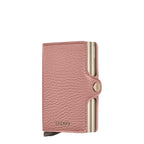 Lieblingstasche Secrid Twinwallet Pebble in dusty pink textured leather with dual card protectors and snap closure