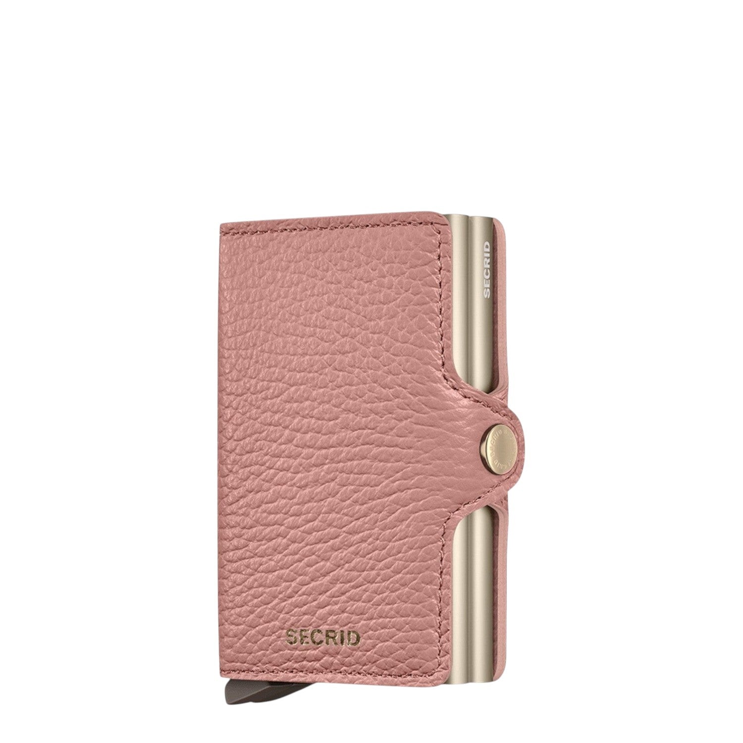 Lieblingstasche Secrid Twinwallet Pebble in dusty pink textured leather with dual card protectors and snap closure